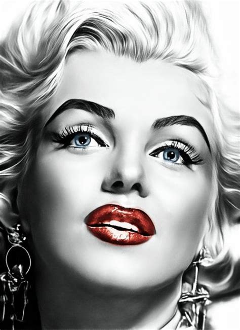 Sexy Red Shimmering Lips Wall Art Marilyn Monroe Art Paintings