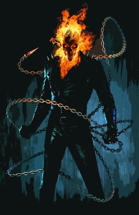 Ghost Rider Marvel Illustration 2 Superhero Movie Comicbook Etsy