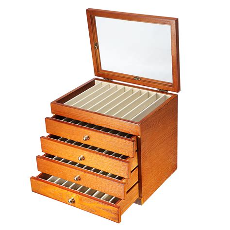 5 Layer Fountain Pen Case Organizer 50pens Display Pen Storage Wood Box