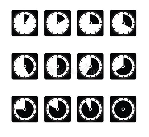 Vector Set Of Timer Icons Different Time Interval Icons Stock Vector Illustration Of Colour