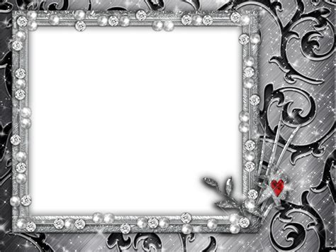 A Black And White Photo Frame With A Red Heart On The Bottom
