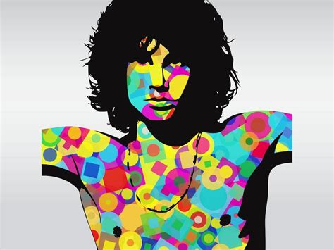 Colorful Portrait Of The Famous The Doors Singer Poet And Songwriter