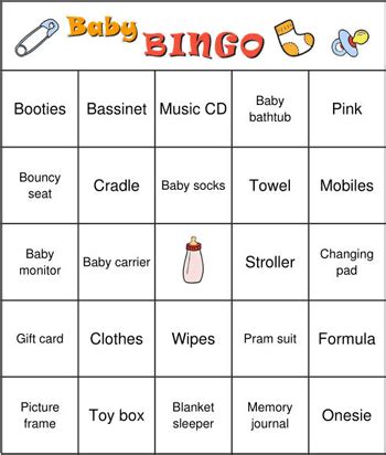 Baby Shower Bingo A Color Y En Blanco Y Negro Baby Shower Bingo Cartones De Bingo Para Baby