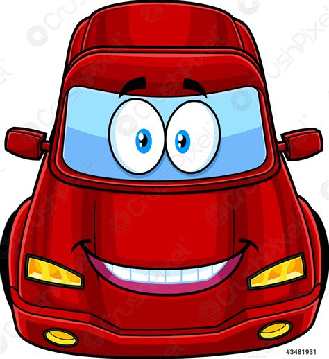 Smiling Cute Car Cartoon Character Stock Vector 3481931 Crushpixel