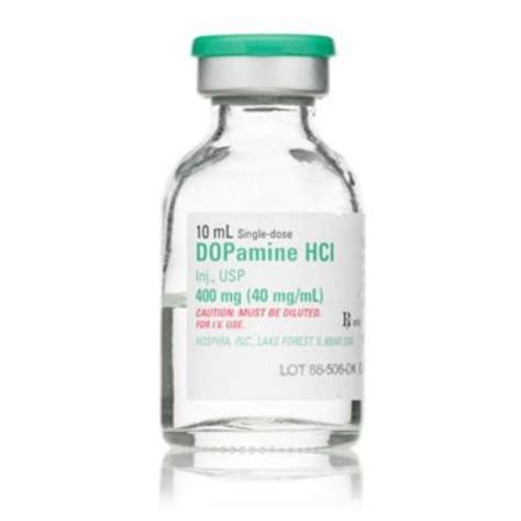 Beta Adrenergic Agonist Dopamine Hcl 40 Mg Ml Injection Flip Top Vial