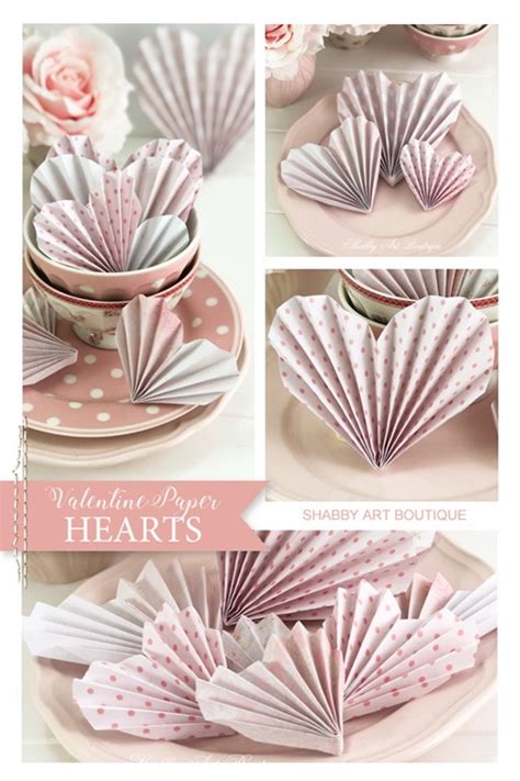 Diy Valentine Paper Hearts Shabby Art Boutique
