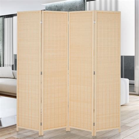 Buy Haddockway 4 Panel Bamboo Room Divider Wall 6ft Tall Folding