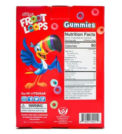 Buy P P Kelloggs Froot Loops Gummies Box 11 Oz Natural Fruit Flavor