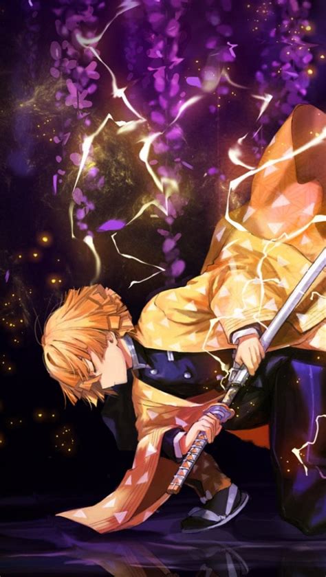 Zenitsu Agatsuma With Sword From Demon Slayer Anime Wallpaper Id4039