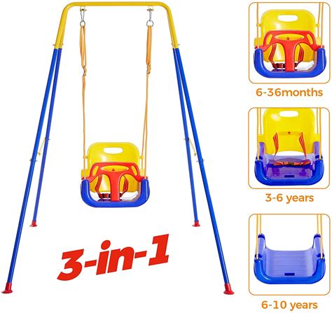 Funlio 3 In 1 Toddler Swing Set With 4 Sandbags Heavy Duty Kid Swing
