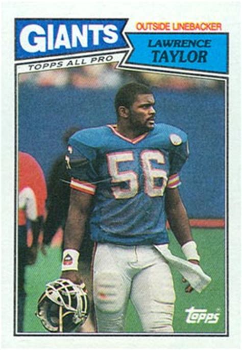 Find free football card prices that have increased in value in the past week, month and all time based on past ebay and auction house sales. 1987 Topps Lawrence Taylor #26 Football Card Value Price Guide