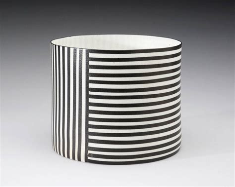 bodil manz black stripes porcelain cylinder danish ceramics pottery art ceramic art