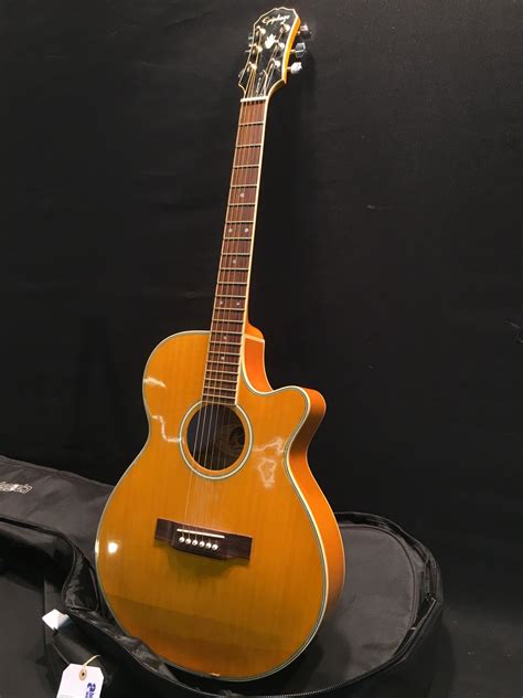 Gibson Epiphone Model Pr6 E Cutaway Acousticelectric Guitar With