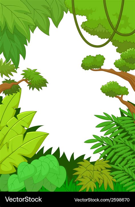 Cartoon Tropical Jungle Background Royalty Free Vector Image