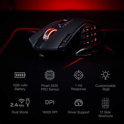 Mua Redragon M913 Impact Elite Wireless Gaming Mouse 16000 Dpi Wired