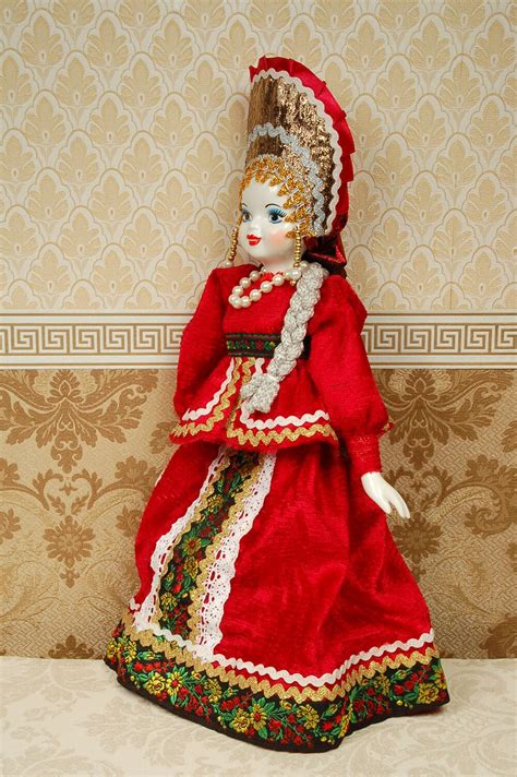 Red Russian Porcelain Art Doll 19 Inches Collectible Handmade Etsy