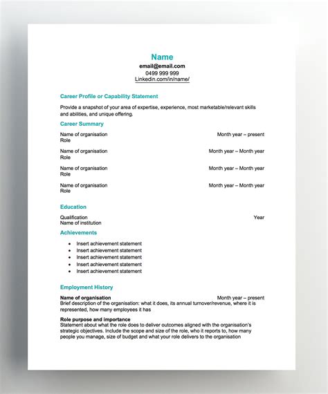 You may have all the skills required. Reverse chronological resume template - Hudson Australia