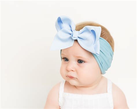 Nylon Baby Headband Big Bow Headwrap Newborn Headband One Etsy