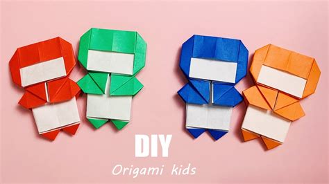 【origamin Chinese Style】origami Person How To Make A Paper Doll Chain