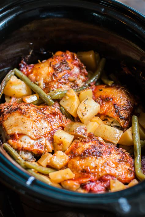 Slow Cooker Full Chicken Dinner Skinny Healthy Food