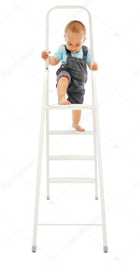 Little Boy Climbing Up On Ladder — Stock Photo © Erierika 4189918