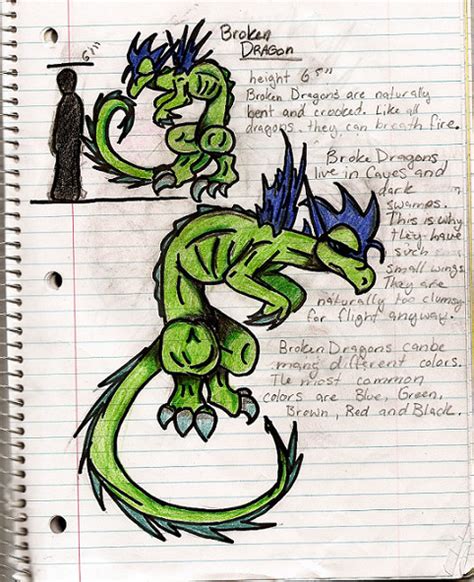 Green Broken Dragon By Shadowmagic Fanart Central