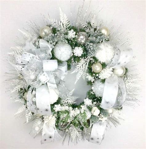 30 White Wreath Winter Wreath Snow Wreath Christmas Wreath Door