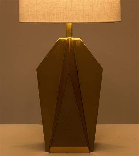 Pair Of Brass Geometric Table Lamps For Sale At 1stdibs