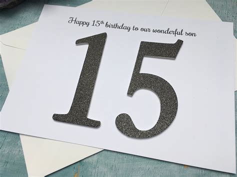 15th Birthday Card Son Happy 15th Birthday To Our Wonderful Etsy Uk