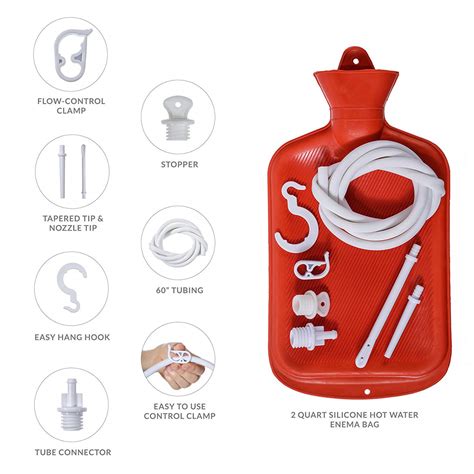 Home Enema Bag Kit With Hose Enema Tips And Controllable Water Flow