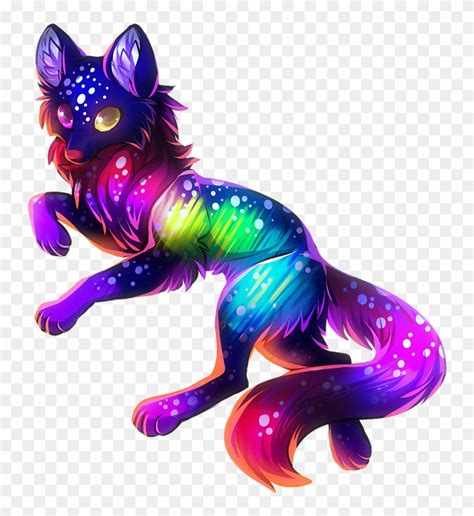 Rainbow Wolf Animal Puppy Pup Baby Freetoedit Rainbow Wolves Hd Png Download 796x885