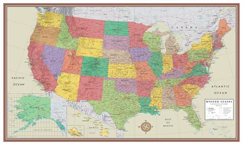 Contemporary Elite United States Wall Map Poster