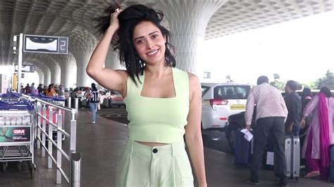Nushrat Bharucha Looks Gorgeous In Green Dress Spotted At Mumbai Airport Shudh Manoranjan
