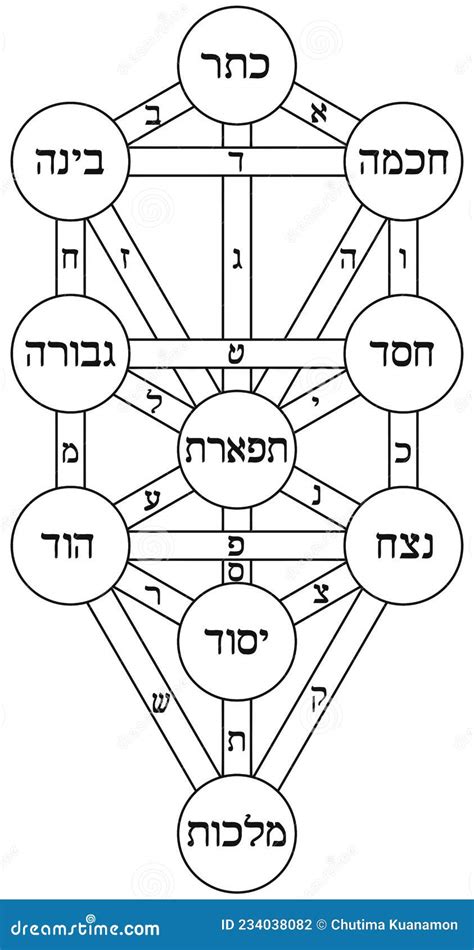 The Kabbalah Tree Of Life Icon Symbol Design Illustration Isolated On