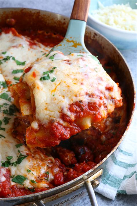 One Pan Skillet Lasagna Hip Foodie Mom