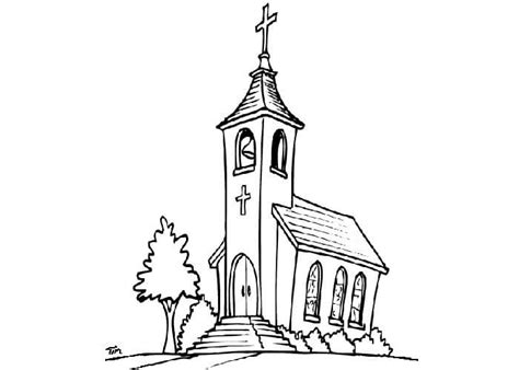 Iglesia Fácil Para Colorear Imprimir E Dibujar Dibujos Colorearcom