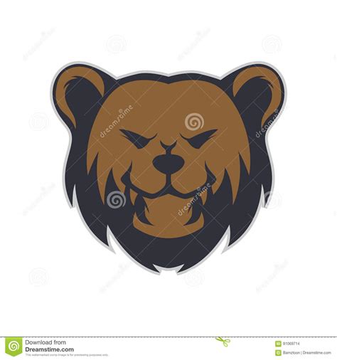 Grizzly Bear Head Mascot Stock Vector Illustration Of