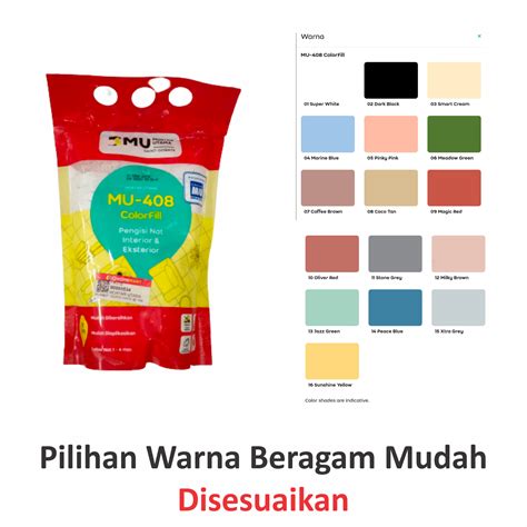 Jual Semen Pengisi Nat Mortar Utama MU 408 ColorFill Aneka Warna 1 Kg