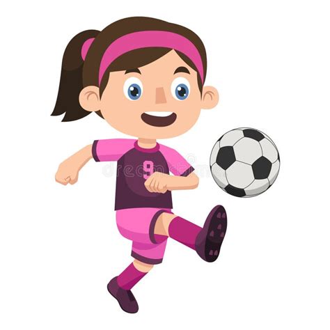 A Girl Wearing Her Jersey Is Kicking A Ball During A Soccer Game Kids