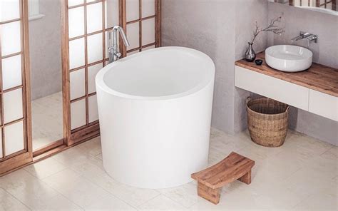 Aquatica True Ofuro Mini Freestanding Stone Japanese Soaking Bathtub Asian Bathroom Miami