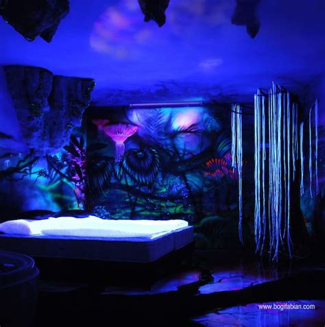 Artist Uses Glow In The Dark Paint To Create Amazing Scenes On Walls