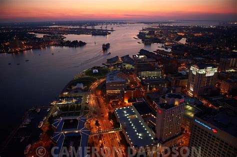 Aerialstock Downtown Norfolk Virginia At Night