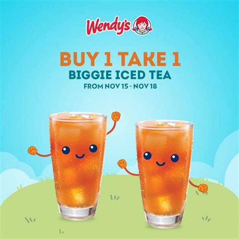 Wendys Buy 1 Biggie Iced Tea And Get 1 Free Iced Tea Tea Buy 1