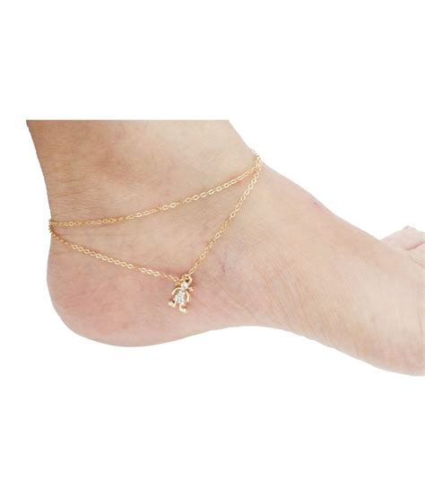 Anklet is worn around one or both ankles. Rituals Gold Plated CZ Designer Anklet: Buy Rituals Gold Plated CZ Designer Anklet Online in ...