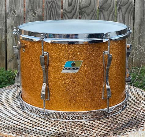 Vintage 1970s Ludwig Mach Lug 9x13 Tom Drum In Gold Reverb