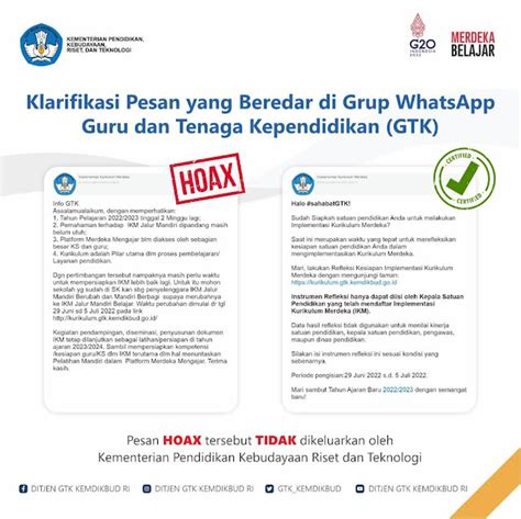 Klarifikasi Atas Pesan Hoax Yang Beredar Di Beberapa Grup Whatsapp Para