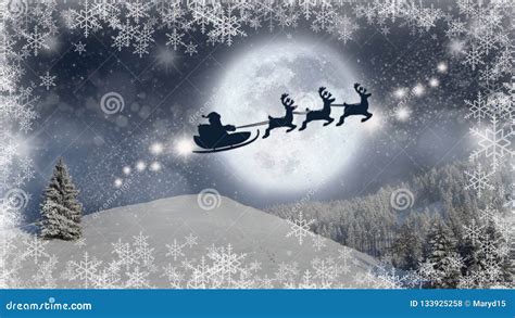 Santa Sleigh Flying Wallpaper