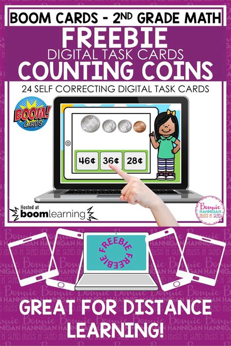 Boom Cards Counting Coins Freebie Math Task Cards Counting Coins