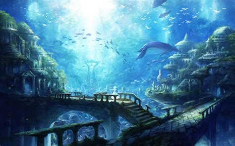Anime Original Wallpaper Underwater City Underwater Wallpaper
