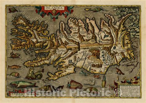historic map islandia 1601 abraham ortelius vintage wall art in 2022 iceland map antique